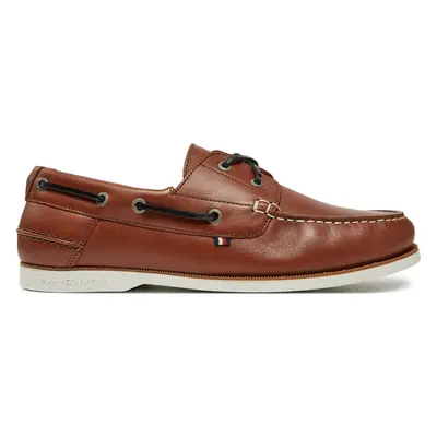 Polobotky Tommy Hilfiger Th Boat Shoe Core Lth FM0FM05569 Hnědá