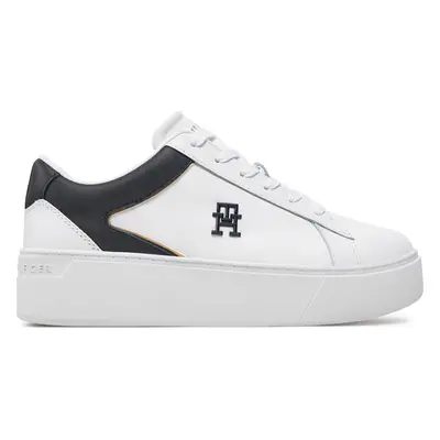 Sneakersy Tommy Hilfiger Th Platform Court Sneaker FW0FW07910 Bílá