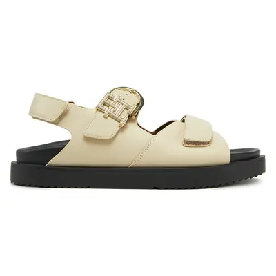 Sandály Tommy Hilfiger Leather Sporty Sandal FW0FW08799 Écru