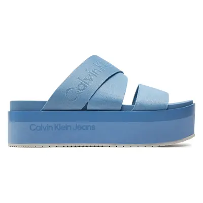 Nazouváky Calvin Klein Jeans Flatform Sandal Webbing In Mr YW0YW01361 Modrá