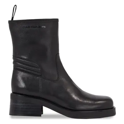 Polokozačky Calvin Klein Jeans Biker Boot Lth Wn YW0YW01330 Černá