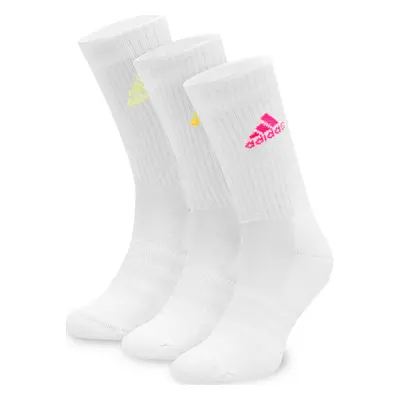 Sada 3 párů vysokých ponožek unisex adidas IP2635 3-PACK Bílá