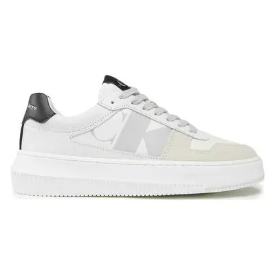 Sneakersy Calvin Klein Jeans Basket Cupsole Low Lth Mono YW0YW00876 Bílá