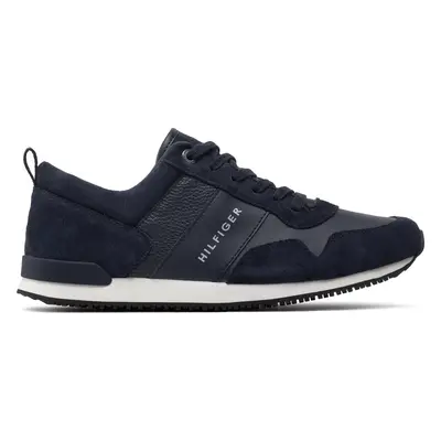 Sneakersy Tommy Hilfiger Iconic Leather Suede Mix Runner FM0FM00924 Tmavomodrá