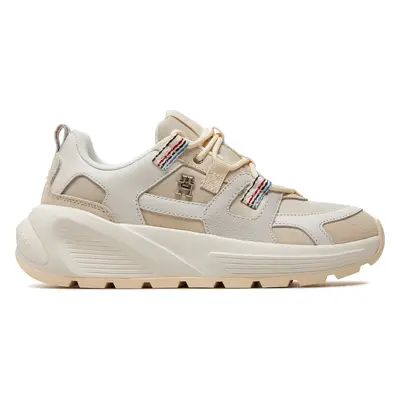 Sneakersy Tommy Hilfiger Fashion Chunky Runner Stripes FW0FW07674 Béžová