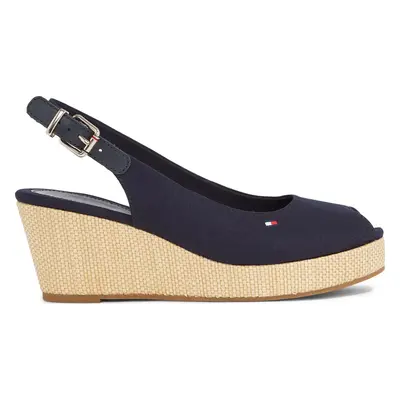 Espadrilky Tommy Hilfiger Iconic Elba Sling Back Wedge FW0FW04788 Tmavomodrá