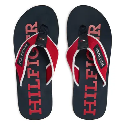 Žabky Tommy Hilfiger Patch Hilfiger Beach Sandal FM0FM05024 Červená