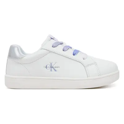 Sneakersy Calvin Klein Jeans Low Cut Lece-UP V1A9-82009-1355X S Bílá