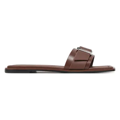 Nazouváky Calvin Klein Flat Slide W/Buckle - Lth HW0HW02490 Hnědá