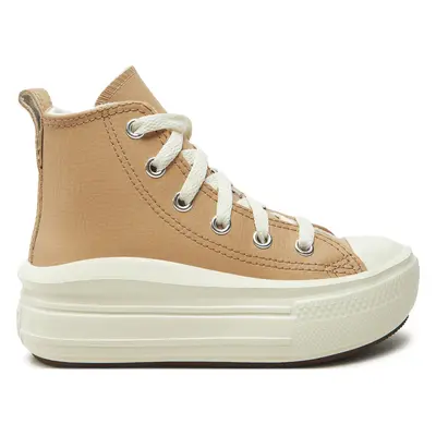 Plátěnky Converse Chuck Taylor All Star Move Platform Leather A09262C Béžová