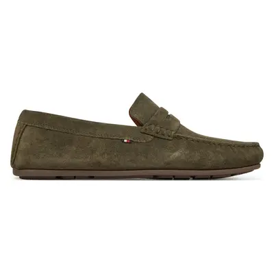 Mokasíny Tommy Hilfiger Casual Hilfiger Suede Driver FM0FM04998 Zelená