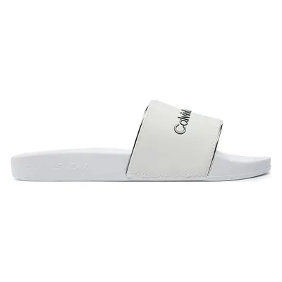 Nazouváky Calvin Klein Jeans Slide Instituitional Mtr YW0YW01508 Bílá