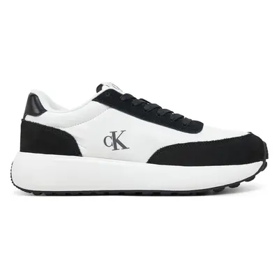 Sneakersy Calvin Klein Jeans Athleisure Runner Laceup Mix Wn YW0YW01774 Bílá