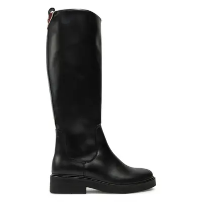 Kozačky Tommy Hilfiger Premium Leather Long Boot FW0FW08180 Černá