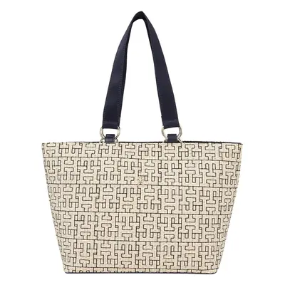 Kabelka Tommy Hilfiger Th City Mono Tote Mono AW0AW16406 Écru