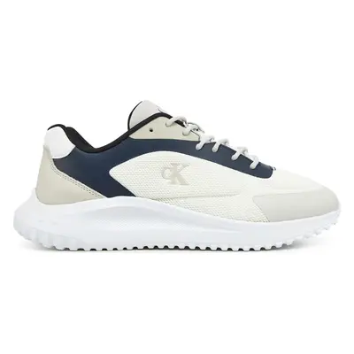 Sneakersy Calvin Klein Jeans Eva Runner Low Mesh Mix YM0YM01185 Écru