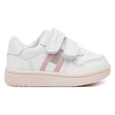 Sneakersy Tommy Hilfiger Flag Low Cut Velcro Sneaker T1A9-33730-1439 M Bílá