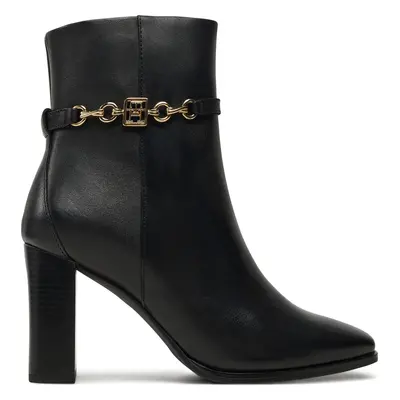 Polokozačky Tommy Hilfiger Th Chain High Heel Bootie FW0FW08241 Černá