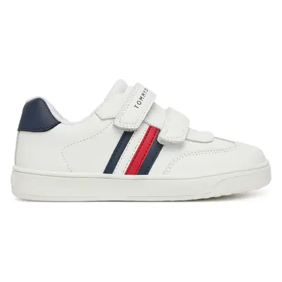 Sneakersy Tommy Hilfiger Stripes Low Cut Velcro Sneaker T1X9-33839-1355 S Bílá