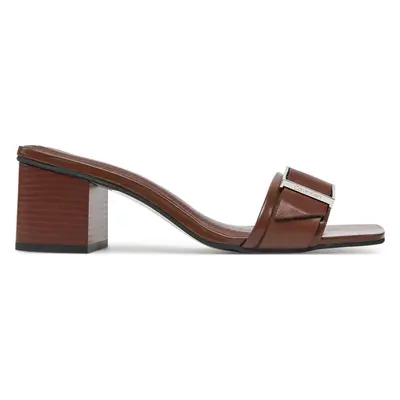 Nazouváky Calvin Klein Heel Mule 50 W/Buckle - Lth HW0HW02478 Hnědá