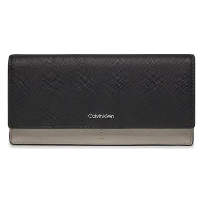 Velká dámská peněženka Calvin Klein Business Large Trifold_Saffiano K60K611700 Černá