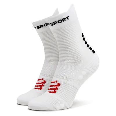 Klasické ponožky Unisex Compressport Pro Racing V4.0 Run High XU00046B Bílá