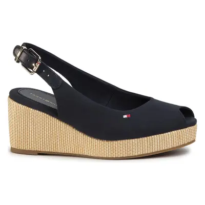 Espadrilky Tommy Hilfiger Iconic Elba Sling Back Wedge FW0FW04788 Tmavomodrá