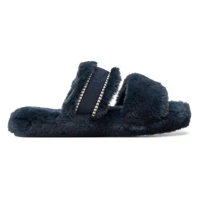 Bačkory Tommy Hilfiger Fur Basics Slipper FW0FW08343 Tmavomodrá