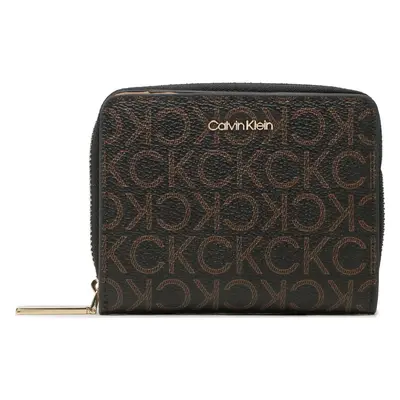 Malá dámská peněženka Calvin Klein Ck Must Z/A Wllt W/Flap Md Mono K60K608910 Hnědá