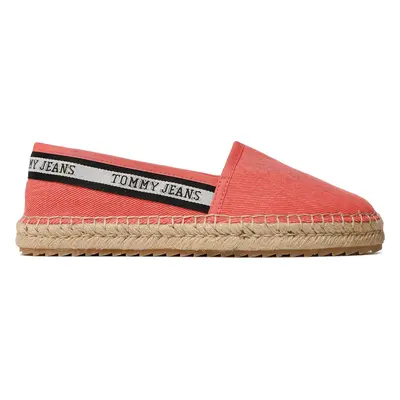 Espadrilky Tommy Jeans Tjw Flatform Webbing Espadrille EN0EN02362 Korálová