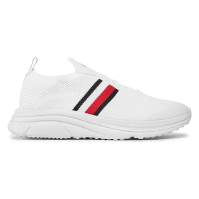 Sneakersy Tommy Hilfiger Modern Runner Knit Stripes Ess FM0FM04798 Bílá