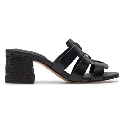 Nazouváky Tommy Hilfiger Block Mid Heel Leather Sandal FW0FW08049 Černá