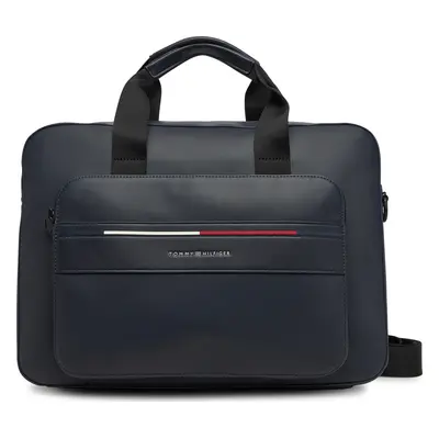 Brašna na notebook Tommy Hilfiger Th Foundation Computer Bag AM0AM13198 Tmavomodrá