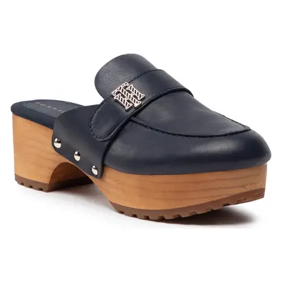 Nazouváky Tommy Hilfiger Th Hardware Mid Heel Clog FW0FW06602 Tmavomodrá