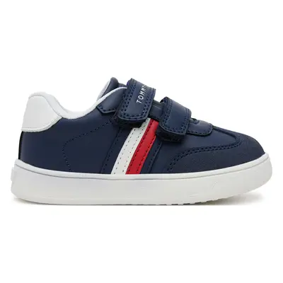 Sneakersy Tommy Hilfiger Stripes Low Cut Lace Velcro Sneaker T1X9-33840-1269 M Tmavomodrá