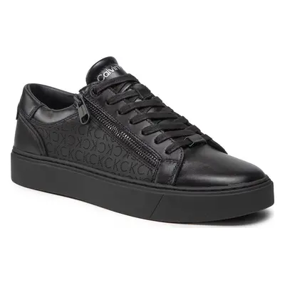 Sneakersy Calvin Klein Low Top Lace Up W Zip Mono HM0HM00282 Černá