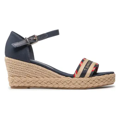 Espadrilky Tommy Hilfiger Corporate Webbing Low Wedge FW0FW06293 Tmavomodrá