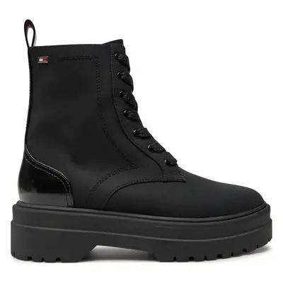 Turistická obuv Tommy Hilfiger Flag Ventile Lace Up Boot FW0FW08287 Černá