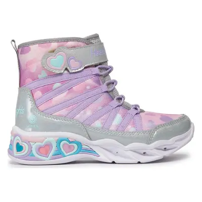 Kozačky Skechers Sweetheart Lights Dreamy Love 302667L/SMLT Stříbrná