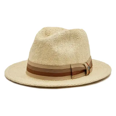 Klobouk Brixton Roma Straw Fedora 11614 Hnědá