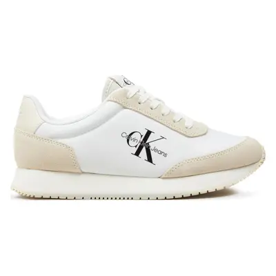 Sneakersy Calvin Klein Jeans Retro Runner Low Lace Ny Ml YW0YW01326 Bílá