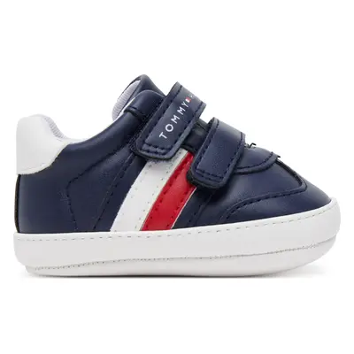 Sneakersy Tommy Hilfiger Stripe Low Cut Velcro T0B9-33831-1433 Tmavomodrá