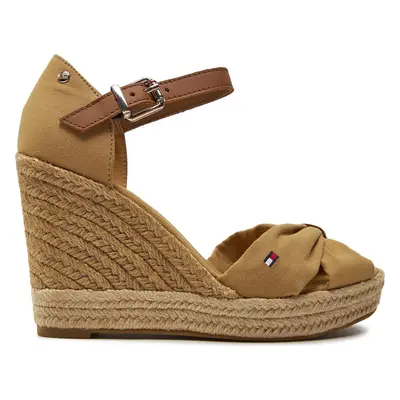 Espadrilky Tommy Hilfiger Basic Open Toe High Wedge FW0FW04784 Hnědá