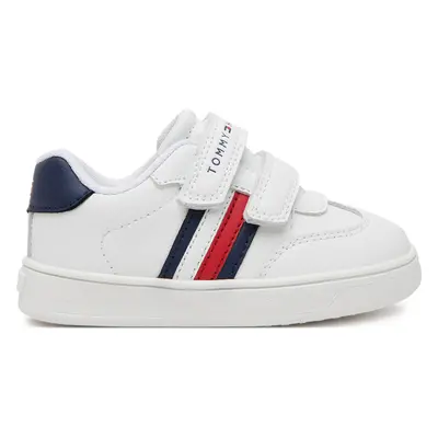 Sneakersy Tommy Hilfiger Stripes Low Cut Velcro Sneaker T1X9-33839-1355 M Bílá