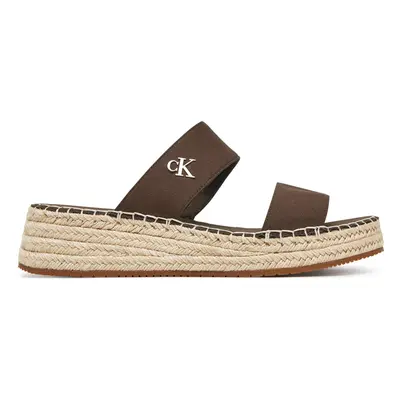 Espadrilky Calvin Klein Jeans Sporty Rope Mg Lth Webbing YW0YW01704 Hnědá