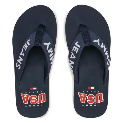 Žabky Tommy Jeans Flip Flop Logo Tape EM0EM01147 Tmavomodrá