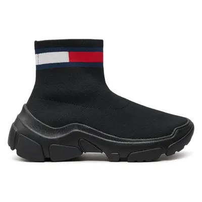 Sneakersy Tommy Jeans Tjw Sock Boot EN0EN02446 Černá