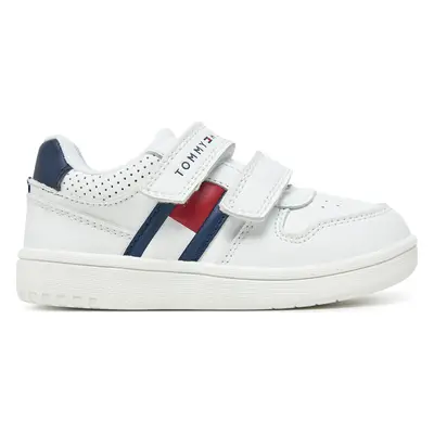 Sneakersy Tommy Hilfiger Flag Low Cut Velcro Sneaker T1X9-33841-1355 M Bílá