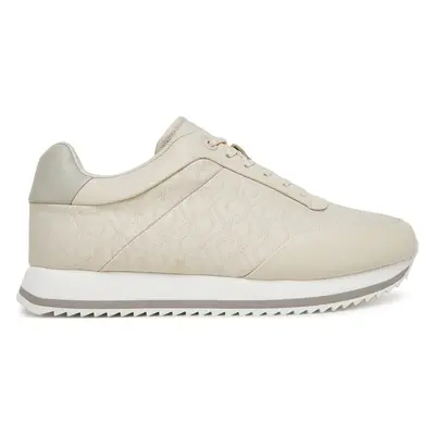 Sneakersy Calvin Klein Runner Lace Up - Jacq HW0HW02413 Écru