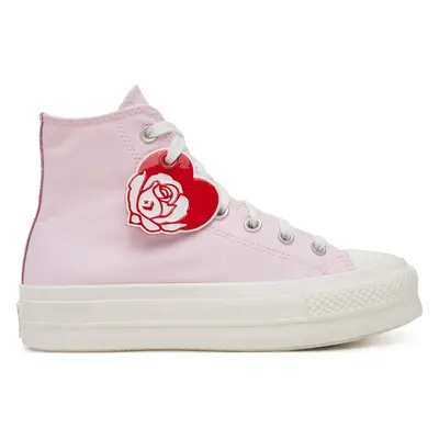 Plátěnky Converse Chuck Taylor All Star Lift Platform Hearts A13652C Růžová